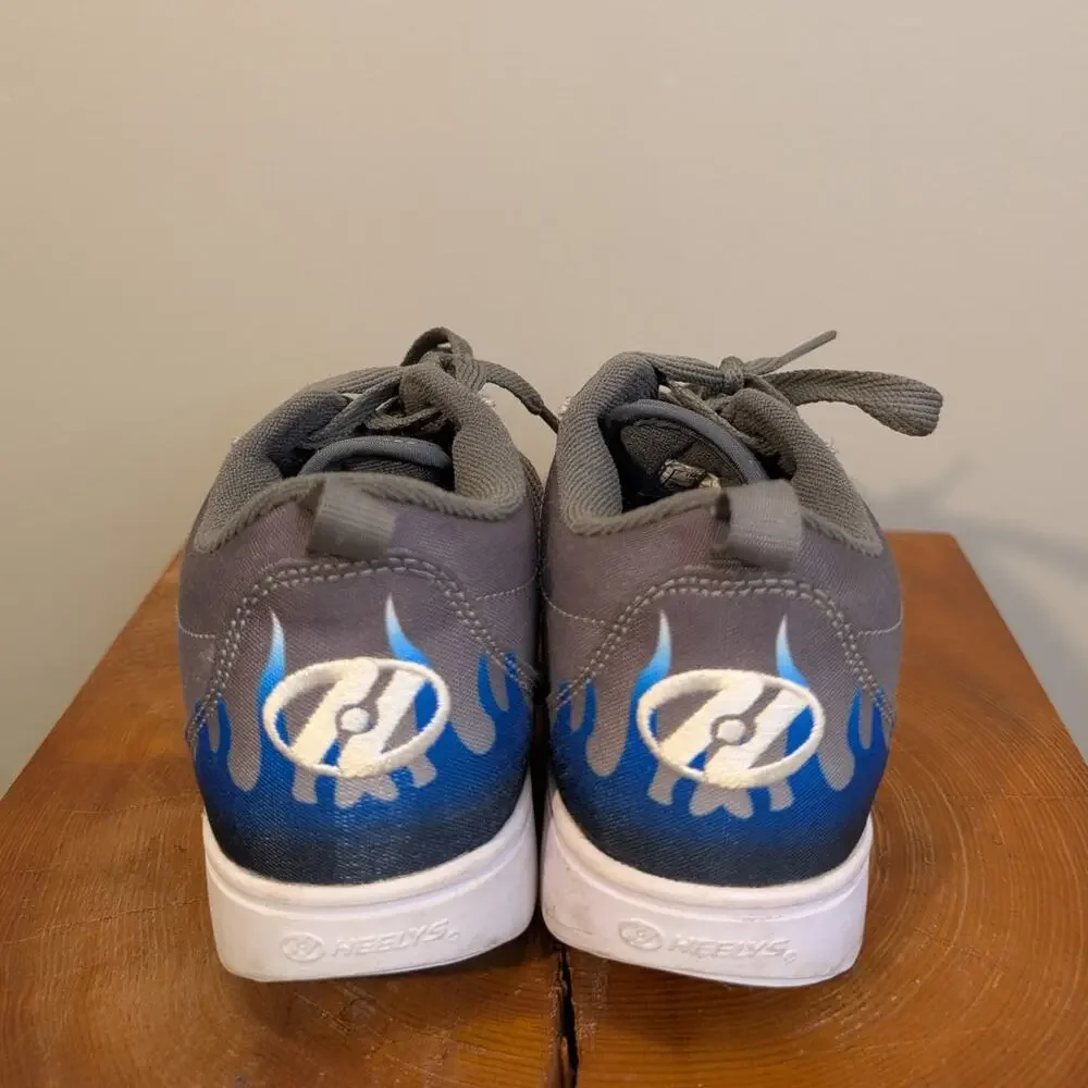Heelys Pro 20 Prints Skate Shoes Gray/Blue Flames - Size 4Y
